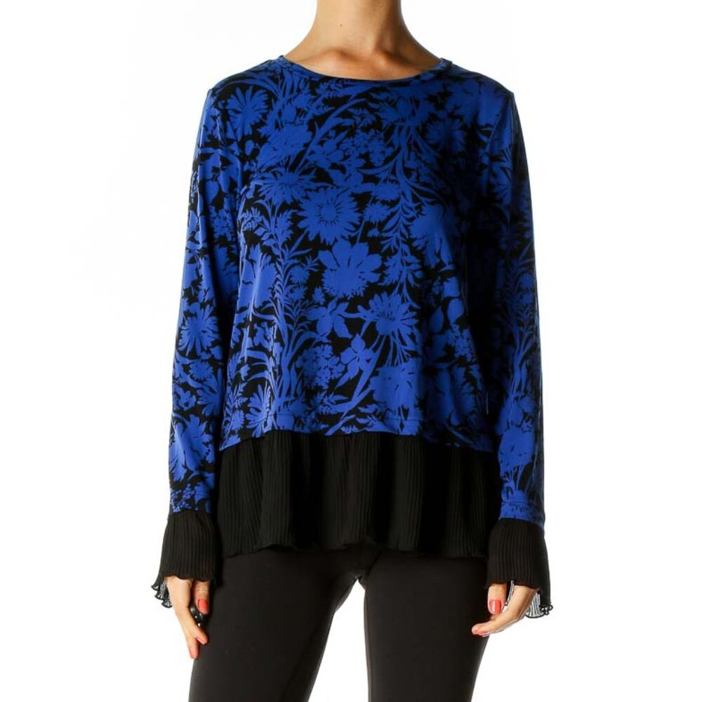 Michael michael kors Blue Floral Print Casual Blouse - Picture 1 of 3